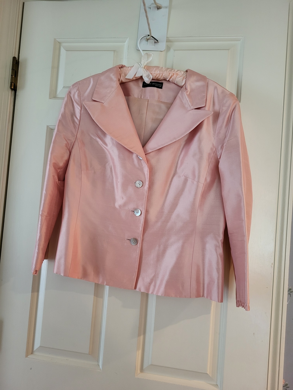 Source Unknown Blush Pink Satin Midi Dress Jacket